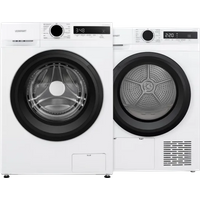 Laagste prijs Veripart VPWM1400A18WNB + Veripart VPDR8DWNB - Vrijstaande wasmachines voorlader