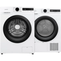 Laagste prijs Veripart VPWM1400A18WNB + Veripart VPDR8DWNB - Vrijstaande wasmachines voorlader